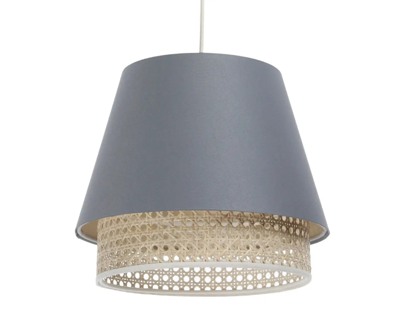 Suspension Luminaire Moderne en Rotin - Sensei Rattan (Bleu Gris)
