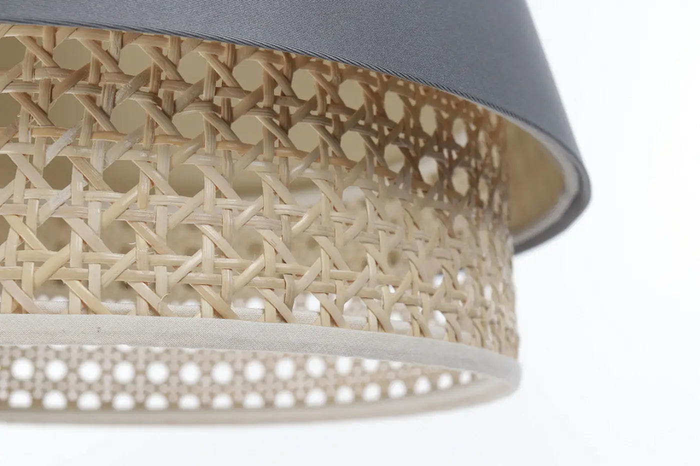 Suspension Luminaire Moderne en Rotin - Sensei Rattan (Bleu Gris)