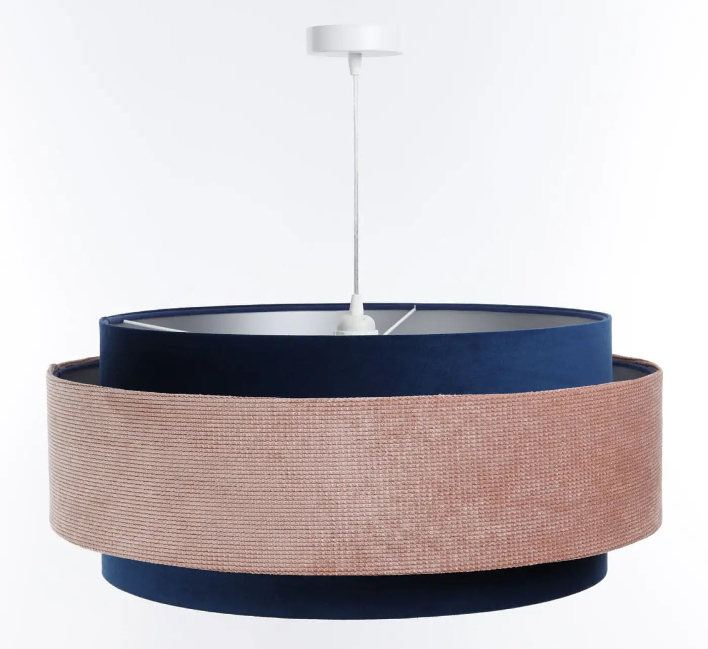 Suspension Luminaire Chic - Doblo Classic (Bleu Marine/Rose Pâle/Argent)