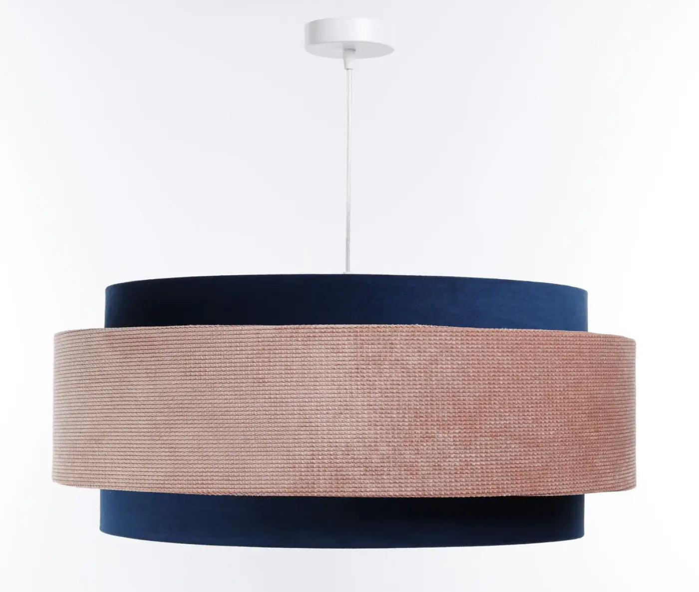 Suspension Luminaire Chic - Doblo Classic (Bleu Marine/Rose Pâle/Argent)