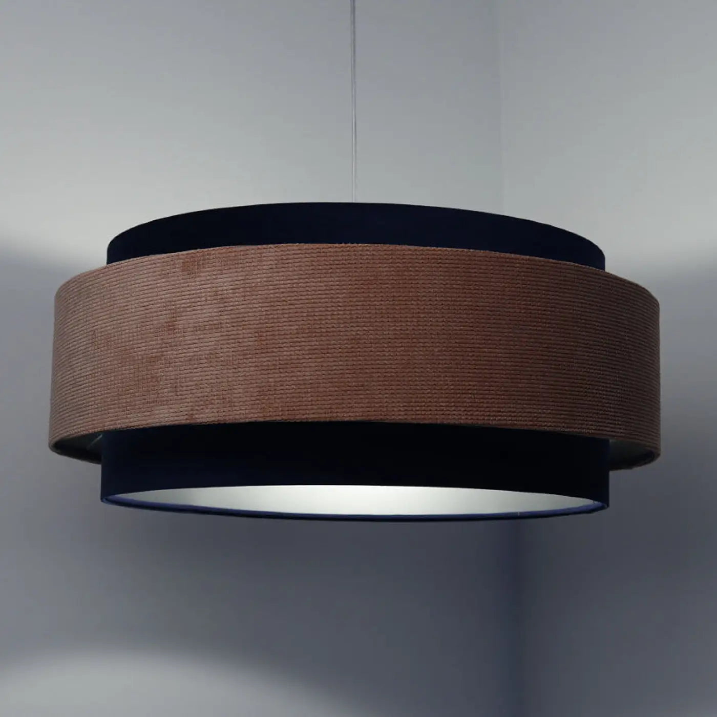 Suspension Luminaire Chic - Doblo Classic (Bleu Marine/Rose Pâle/Argent)