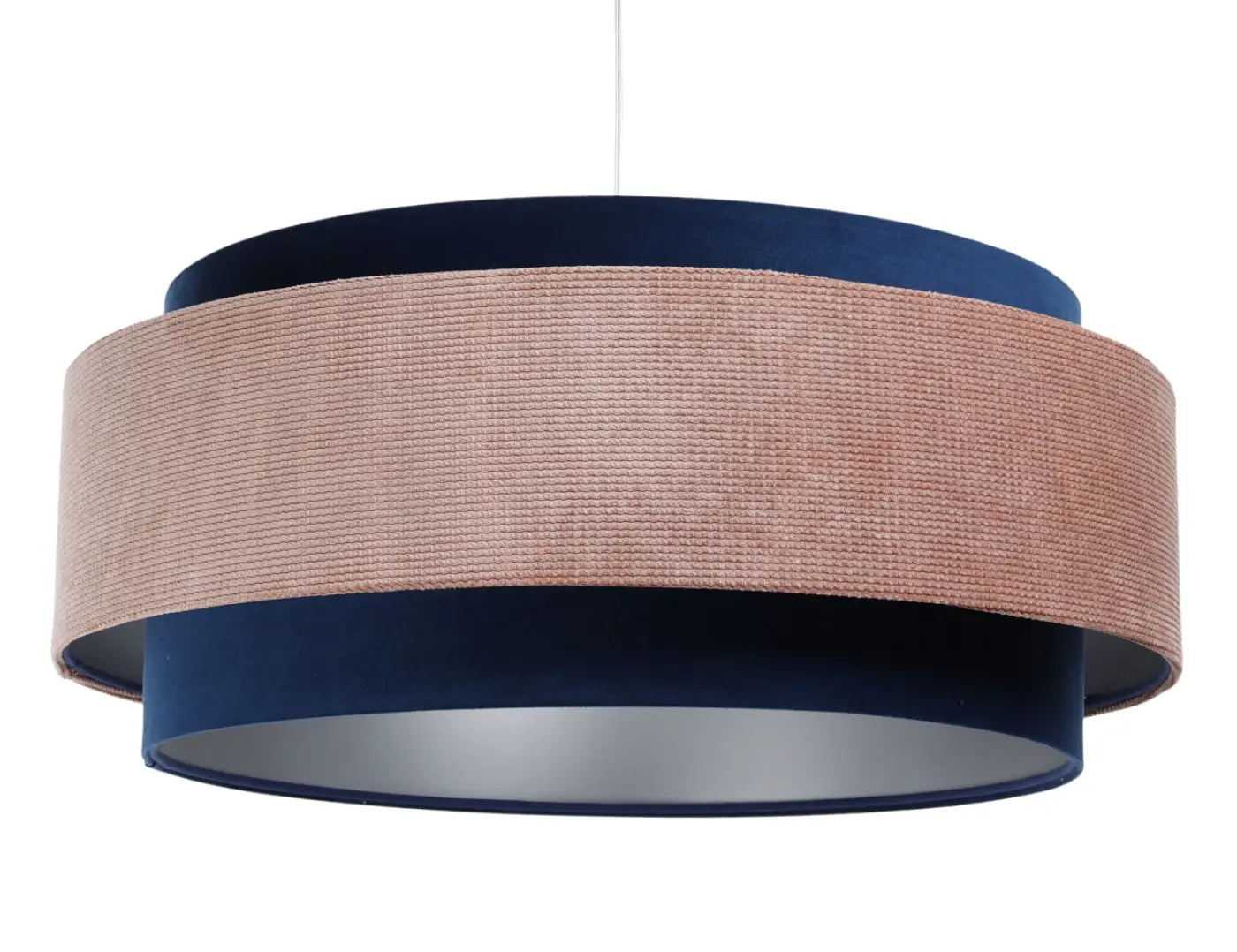 Suspension Luminaire Chic - Doblo Classic (Bleu Marine/Rose Pâle/Argent)