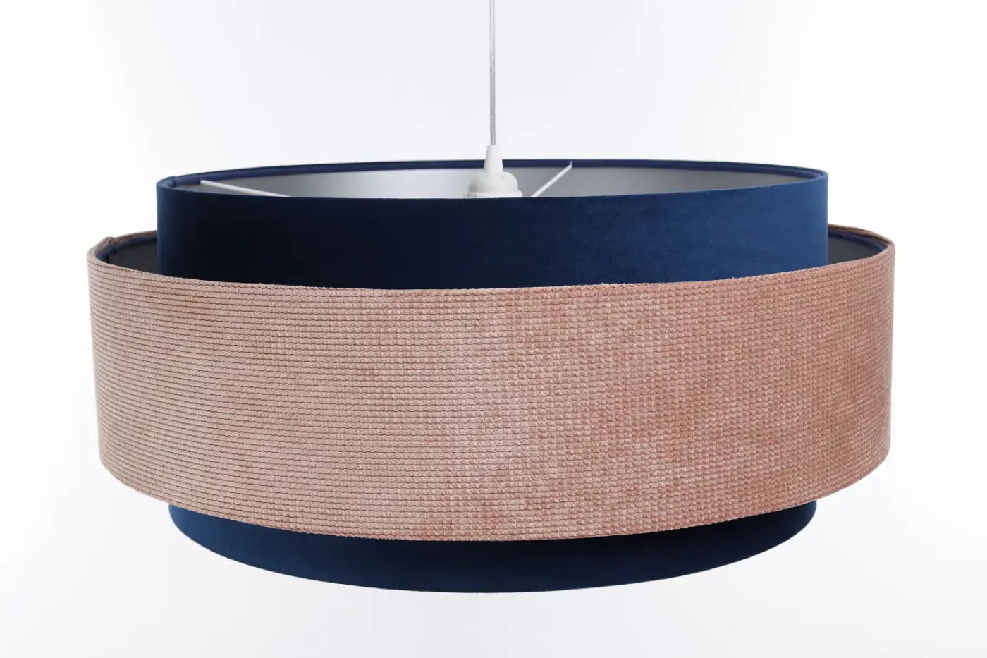 Suspension Luminaire Chic - Doblo Classic (Bleu Marine/Rose Pâle/Argent)