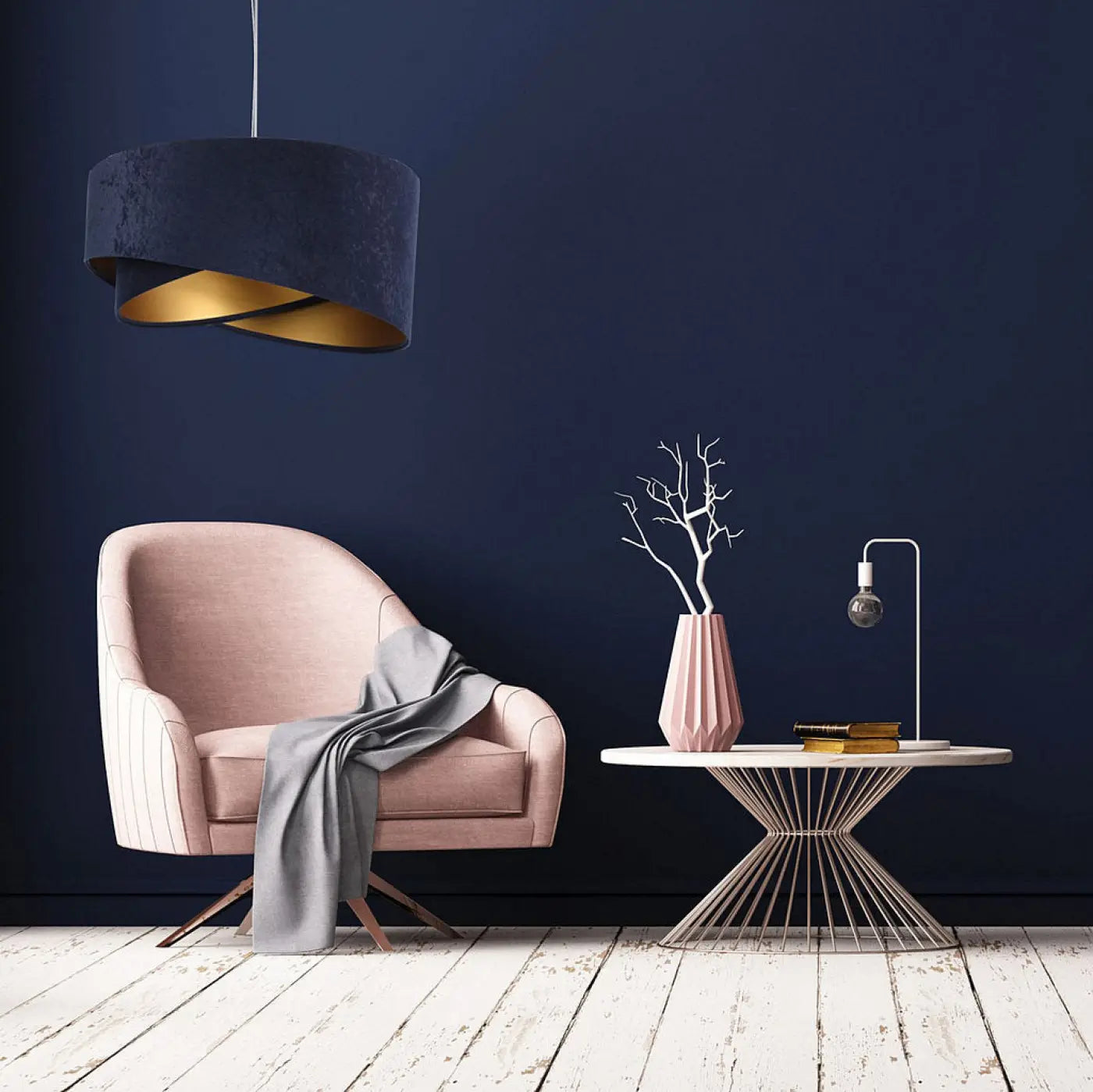Suspension Luminaire Chic - Galaxy Auric (Bleu Marine)