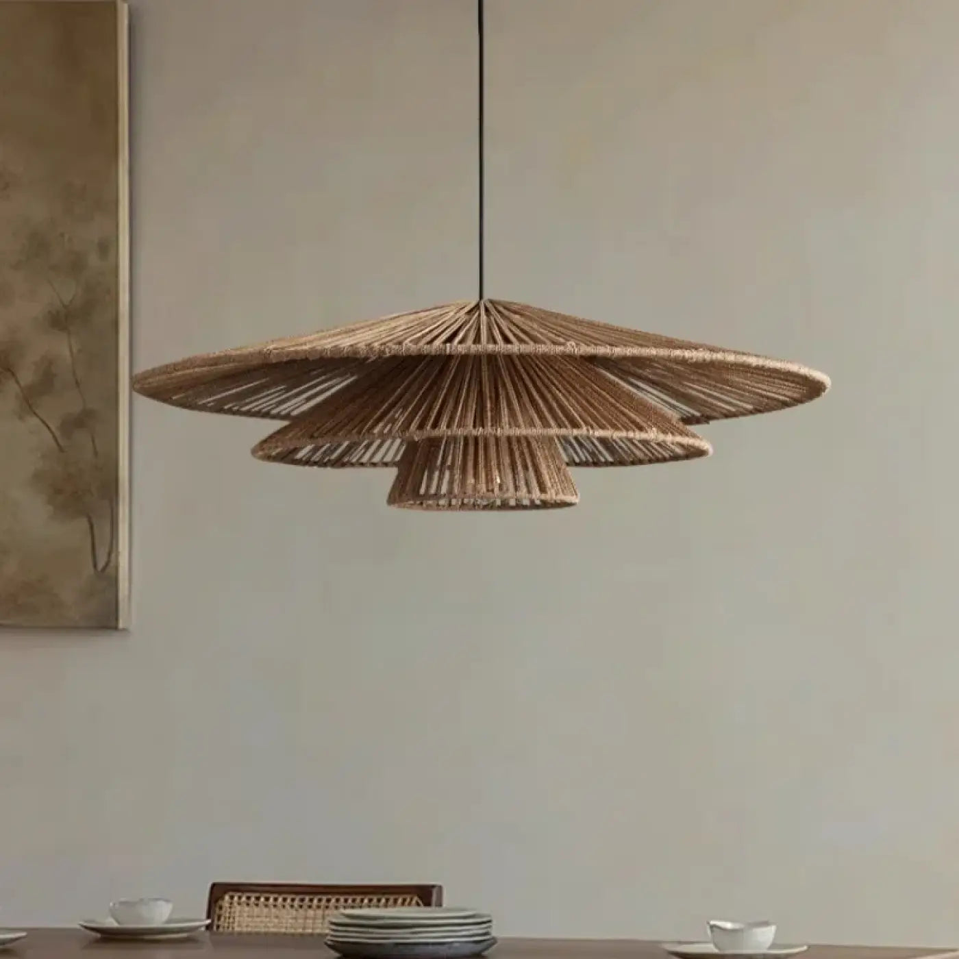 Suspension Luminaire Boheme en Rotin - Girai