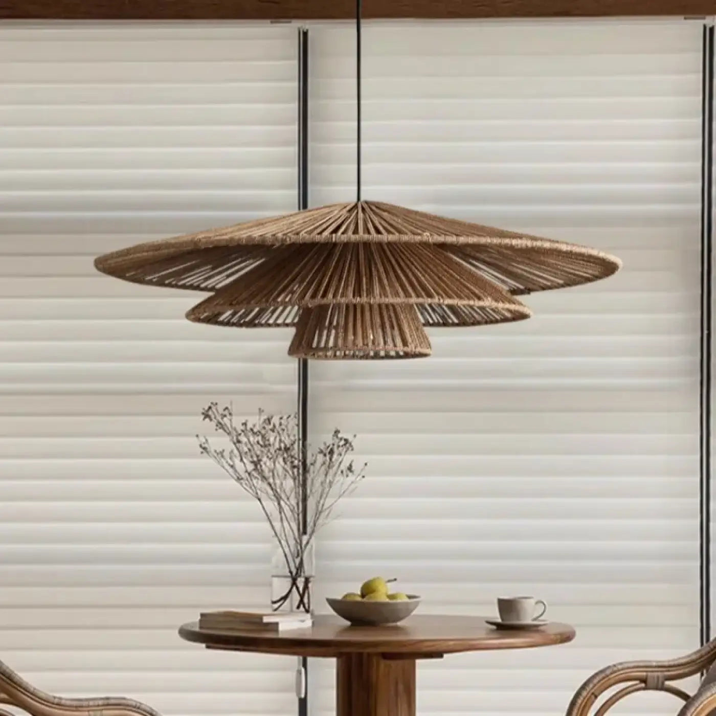 Suspension Luminaire Boheme en Rotin - Girai