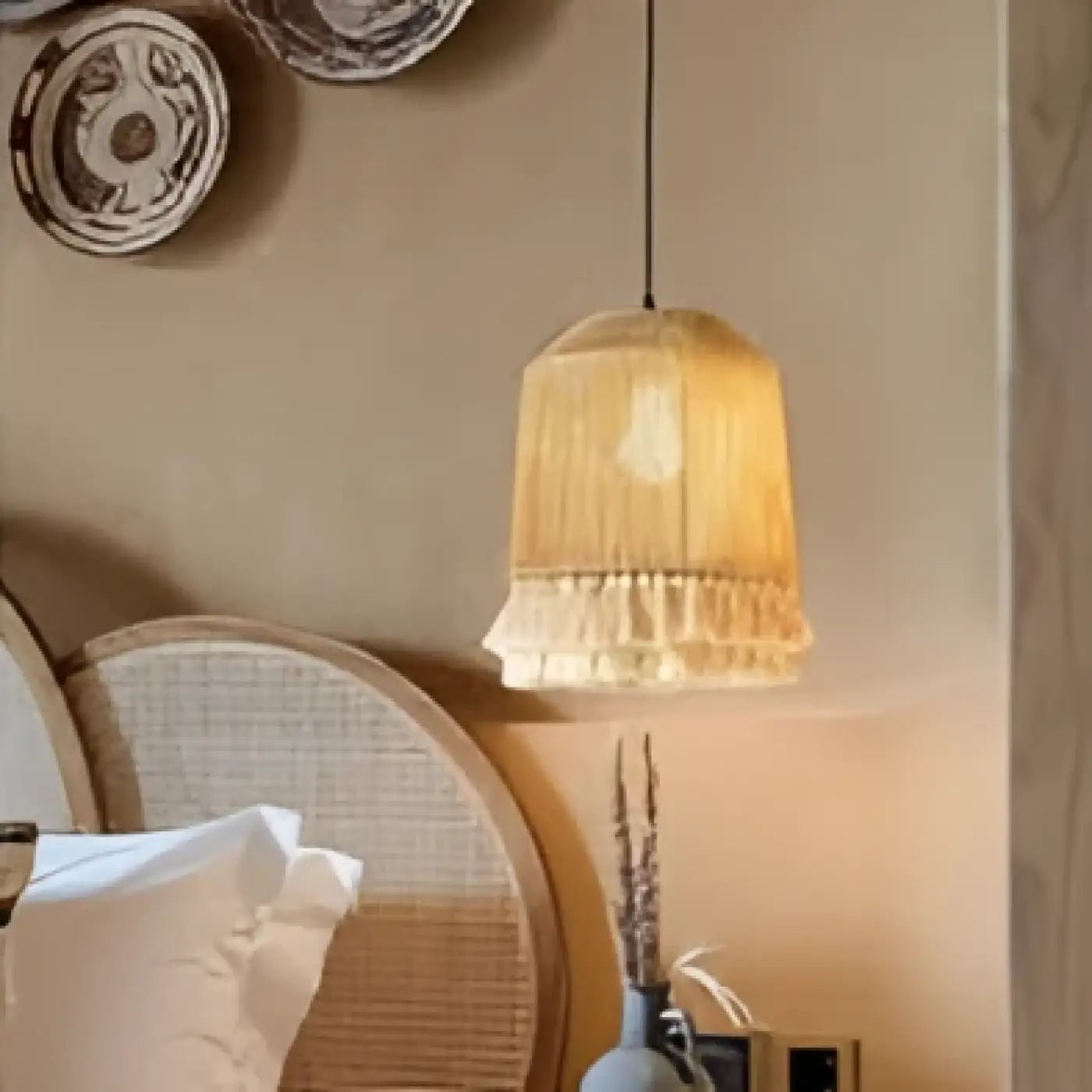 Suspension Luminaire Boheme en Tissu - Calista