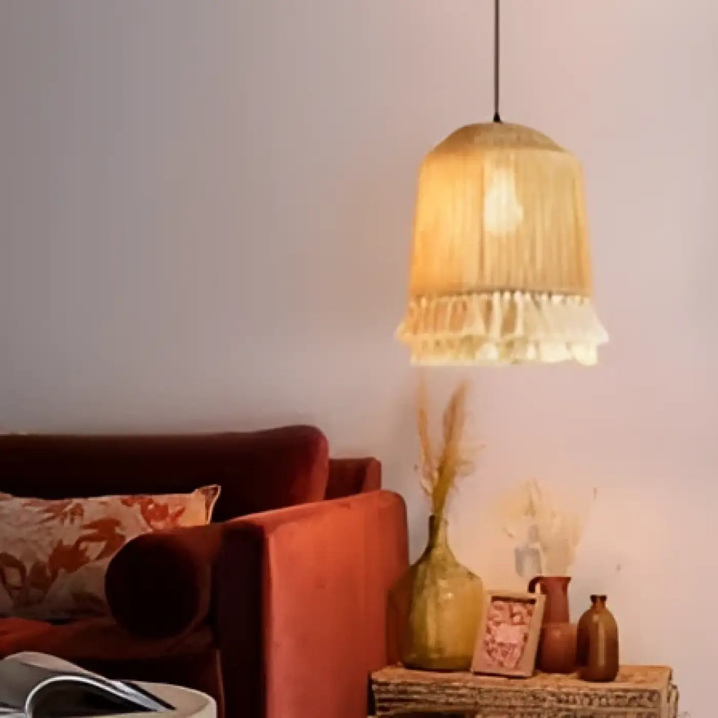 Suspension Luminaire Boheme en Tissu - Calista