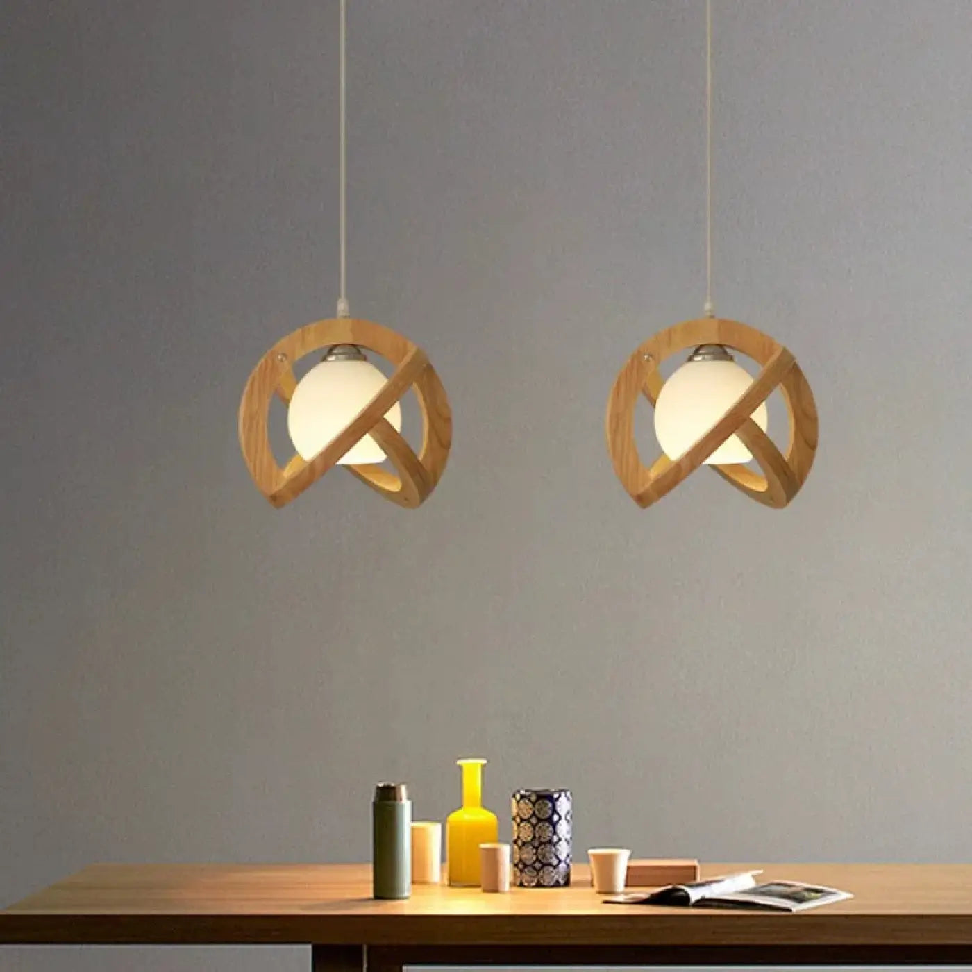 Suspension Luminaire Design en Bois - Noelia