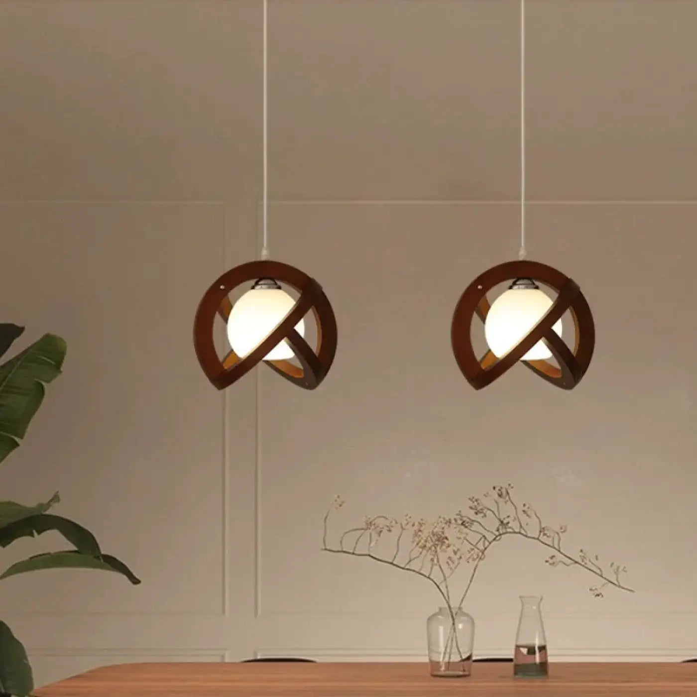 Suspension Luminaire Design en Bois - Noelia