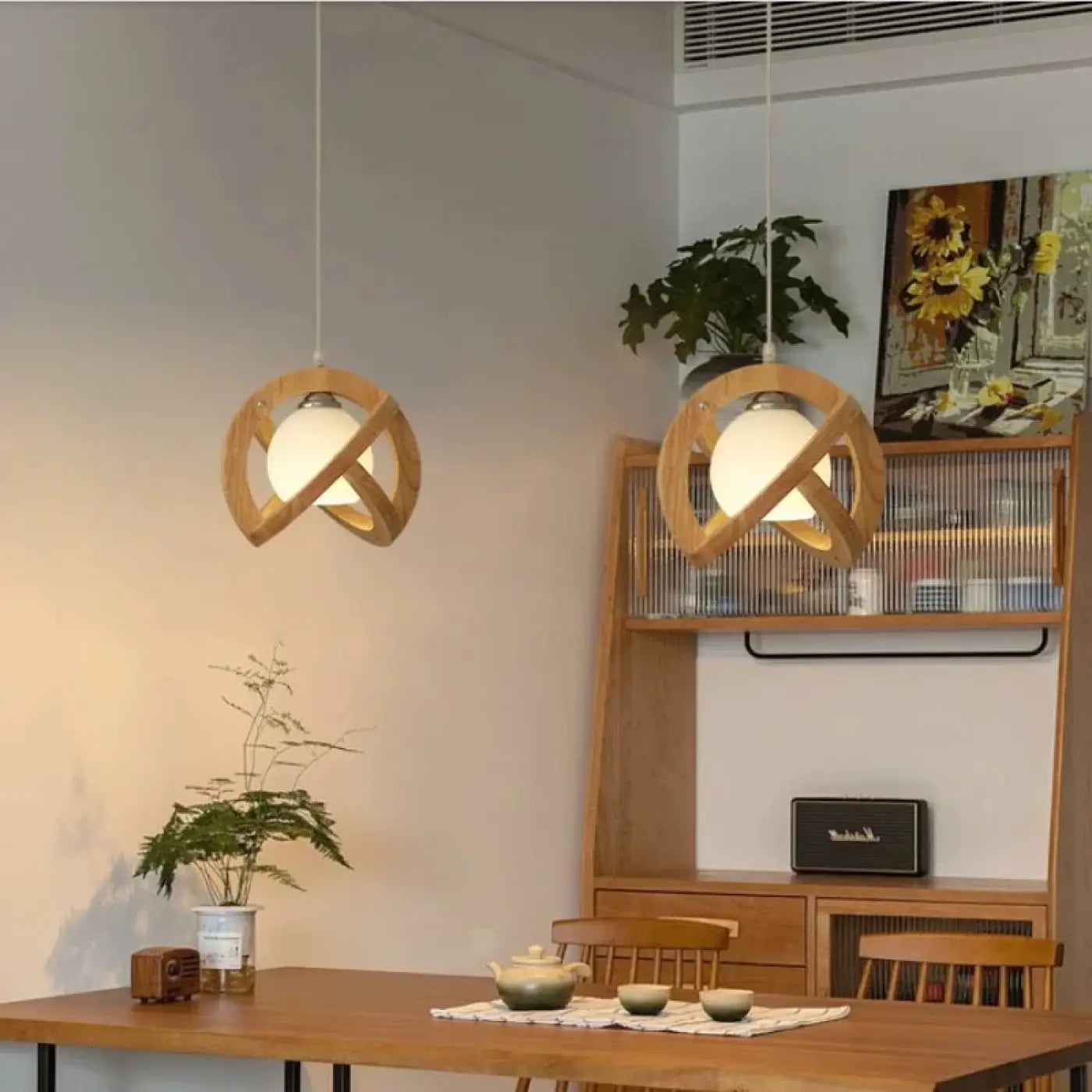 Suspension Luminaire Design en Bois - Noelia
