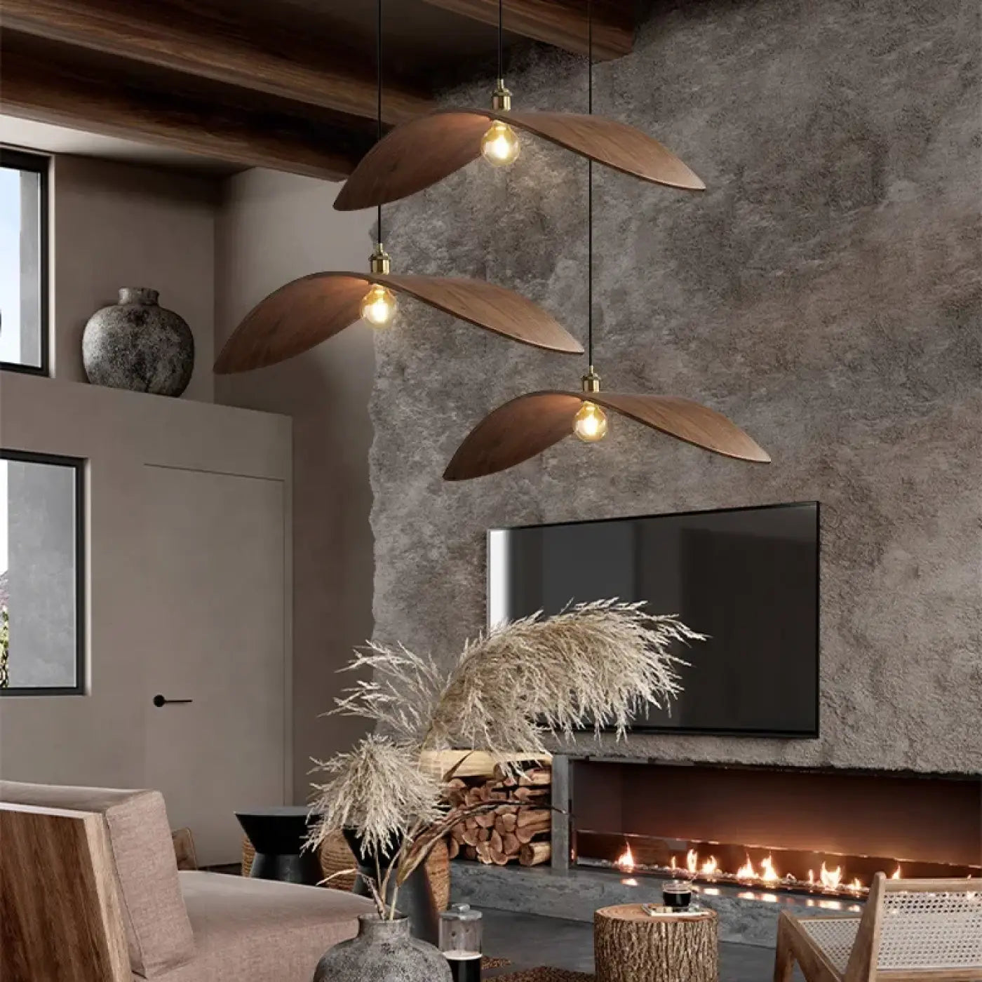 Luminaire Plafonnier Elegant en Bois - Xing
