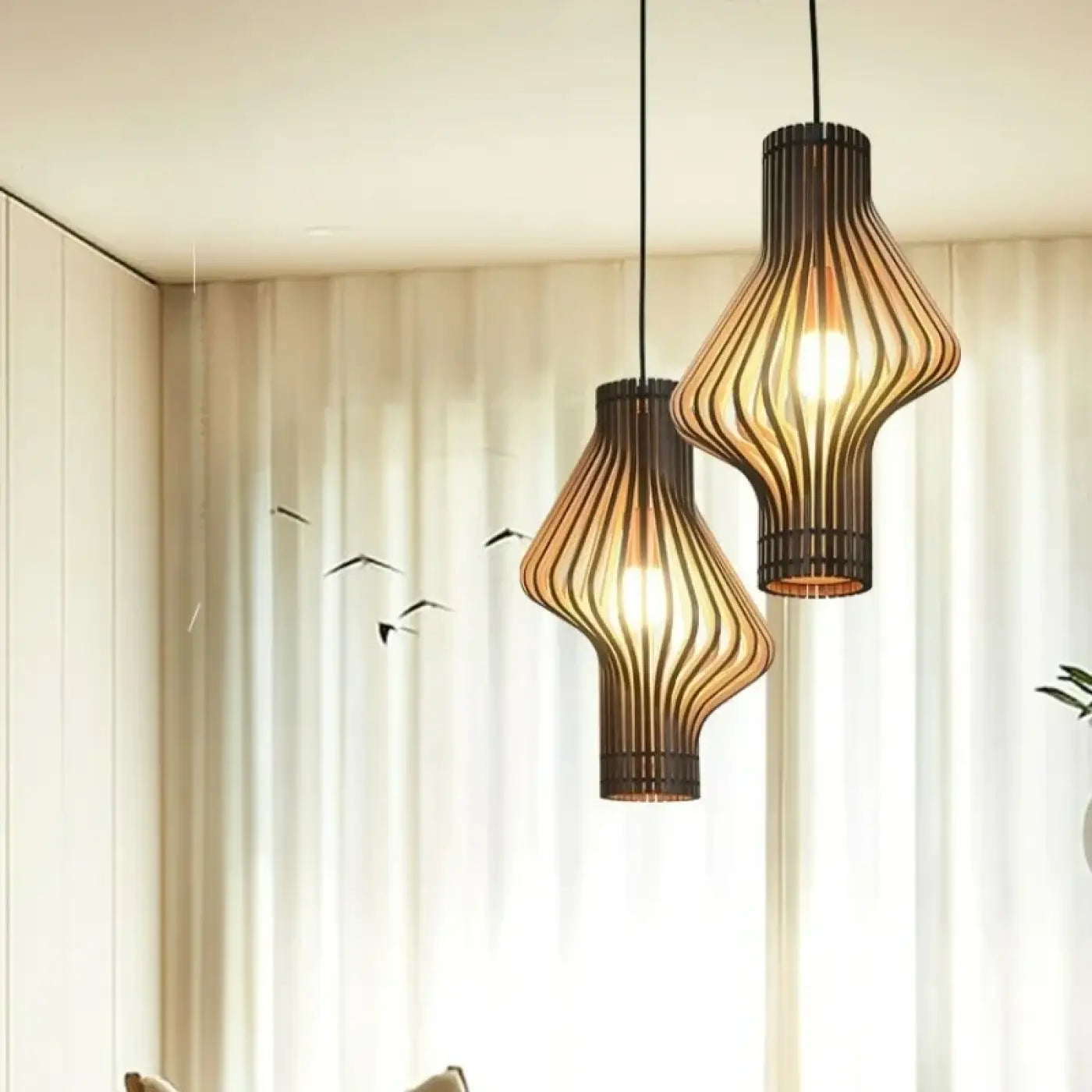 Suspension Luminaire Moderne en Bois - Tempori