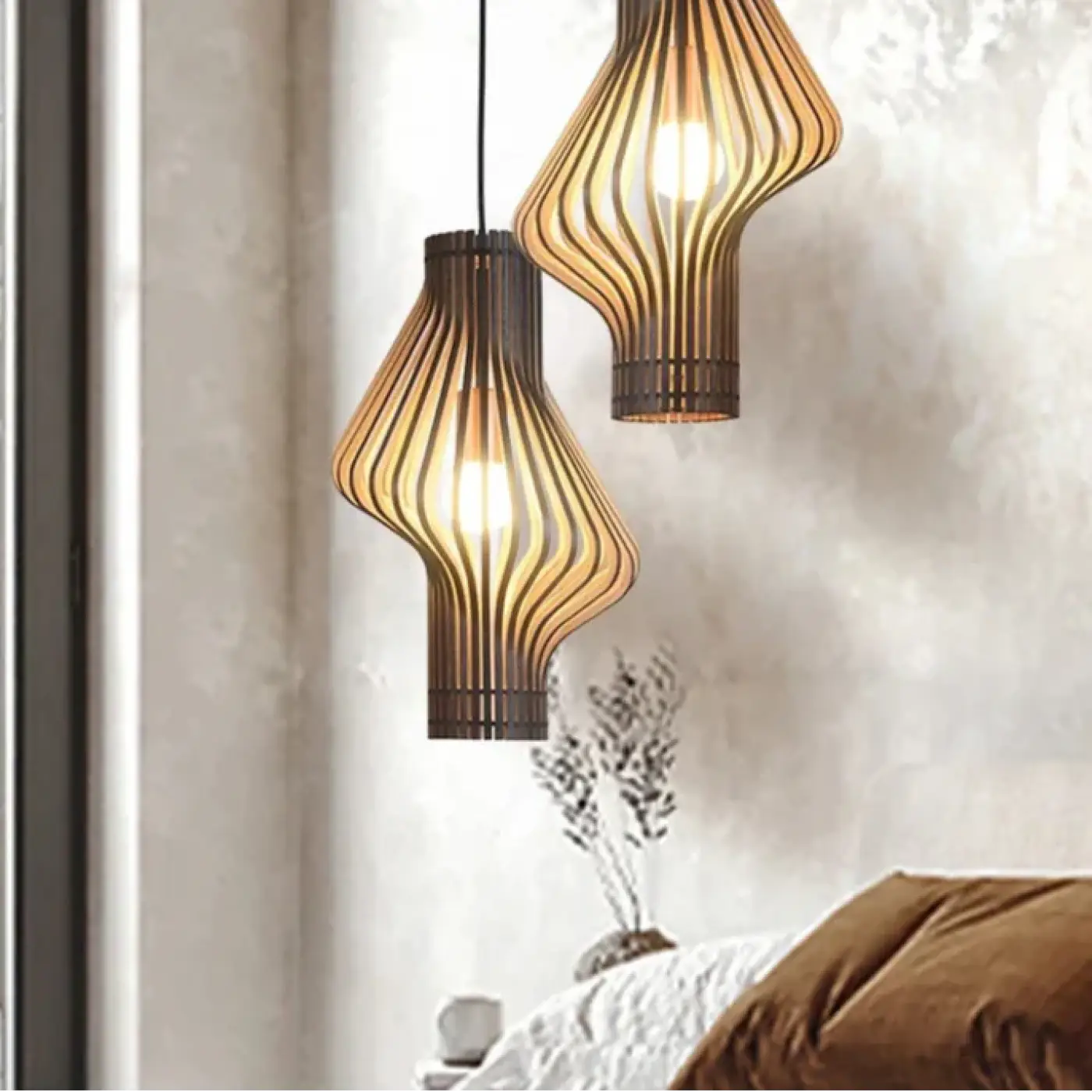 Suspension Luminaire Moderne en Bois - Tempori