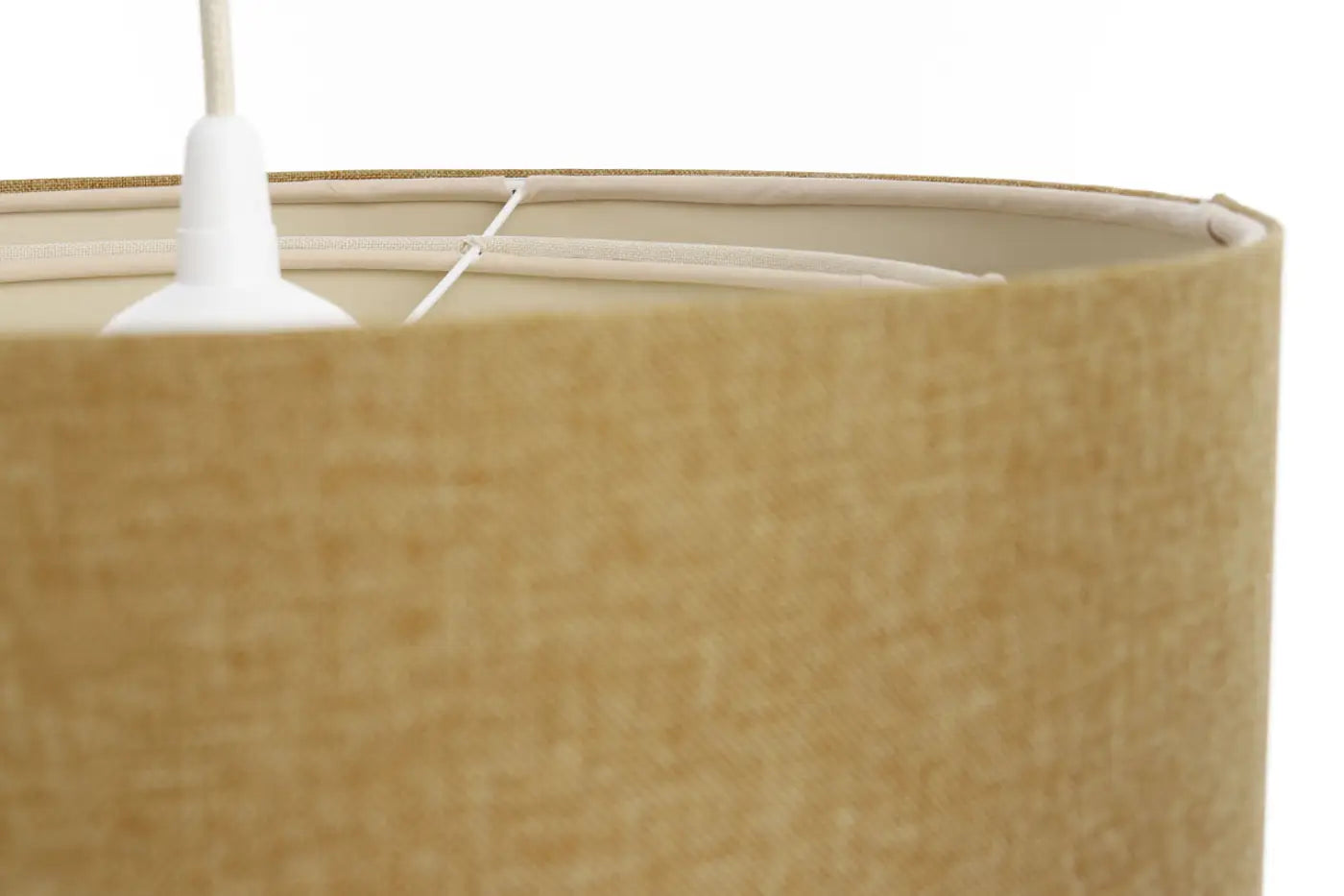 Suspension Luminaire Chic en Tissu - Duo Boho Elegant (Caramel/Crème/Ecru)