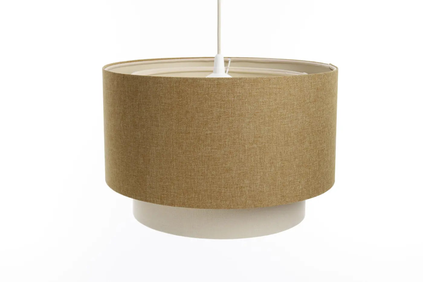 Suspension Luminaire Chic en Tissu - Duo Boho Elegant (Caramel/Crème/Ecru)