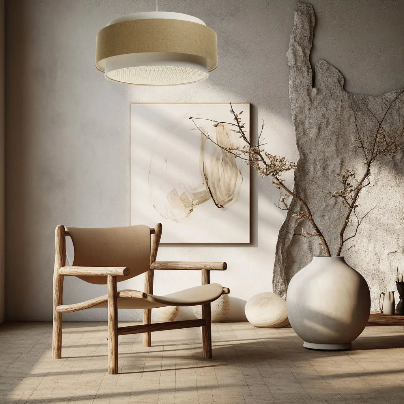 Suspension Luminaire Chic - Doblo Boho Elegant (Crème/ Caramel/ Ecru)