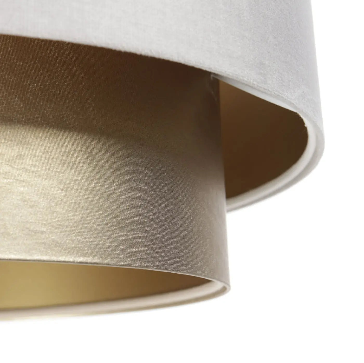 Suspension Luminaire en Tissu - Doblo (Crème/Doré)