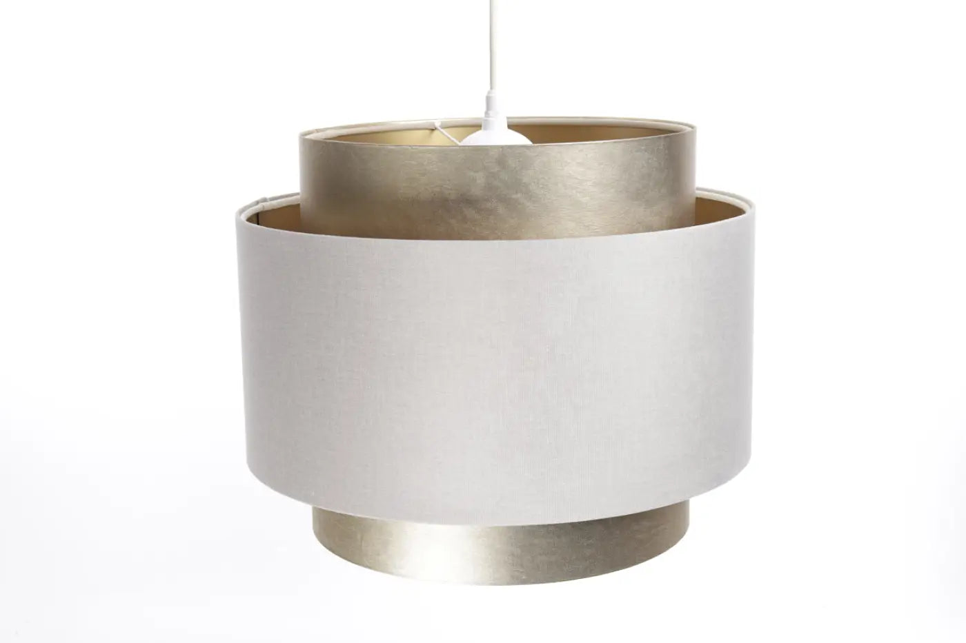 Suspension Luminaire en Tissu - Doblo (Crème/Doré)