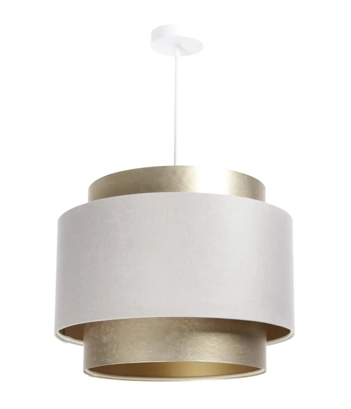 Suspension Luminaire en Tissu - Doblo (Crème/Doré)