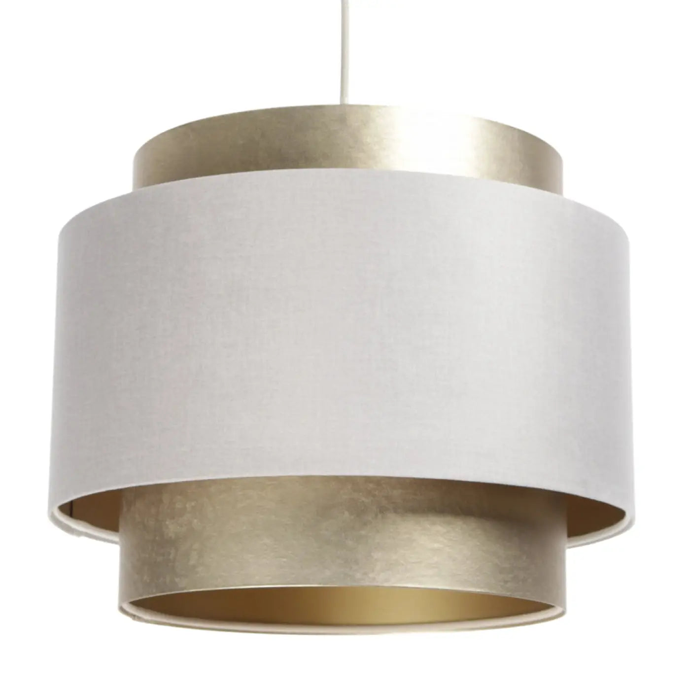 Suspension Luminaire en Tissu - Doblo (Crème/Doré)