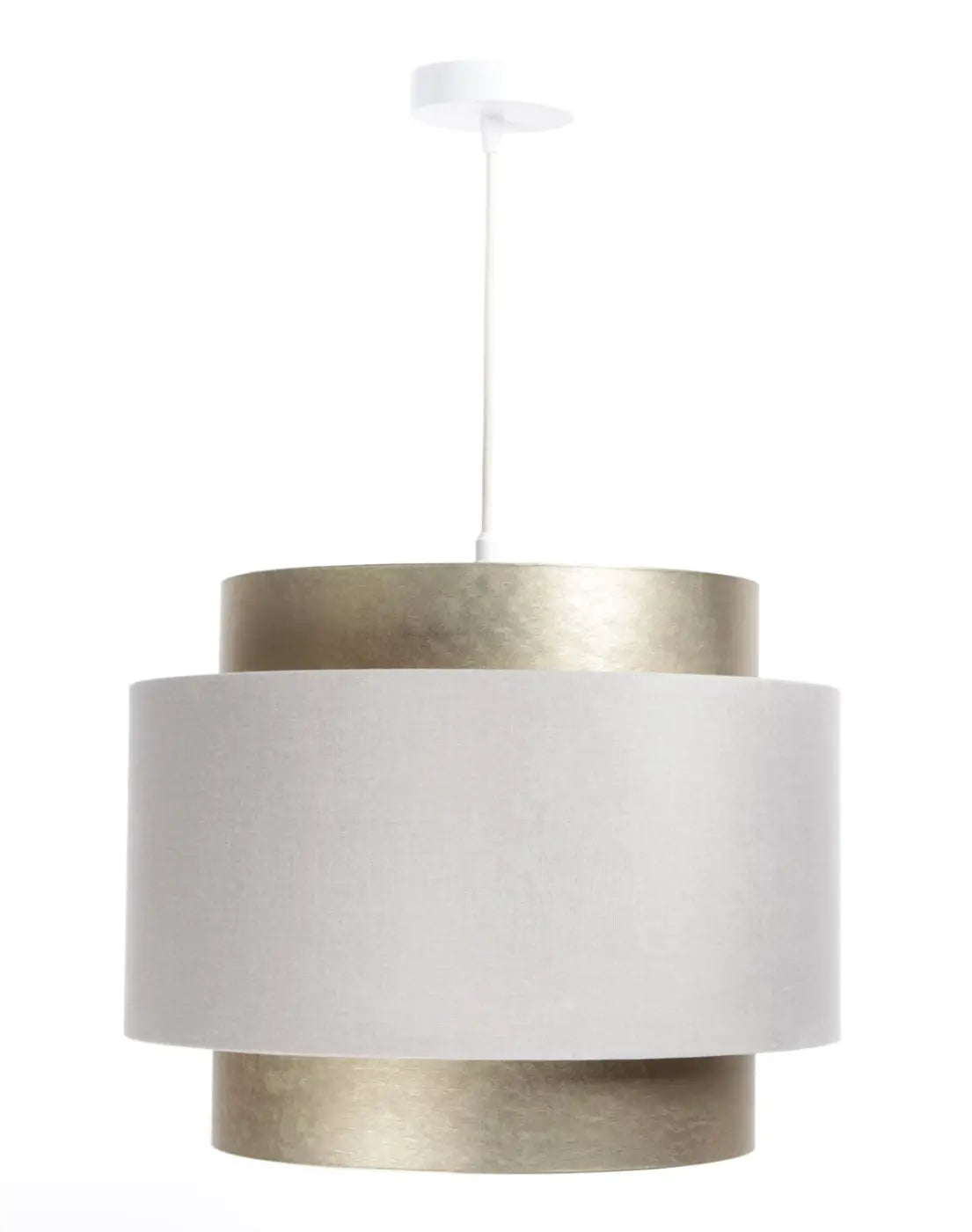 Suspension Luminaire en Tissu - Doblo (Crème/Doré)