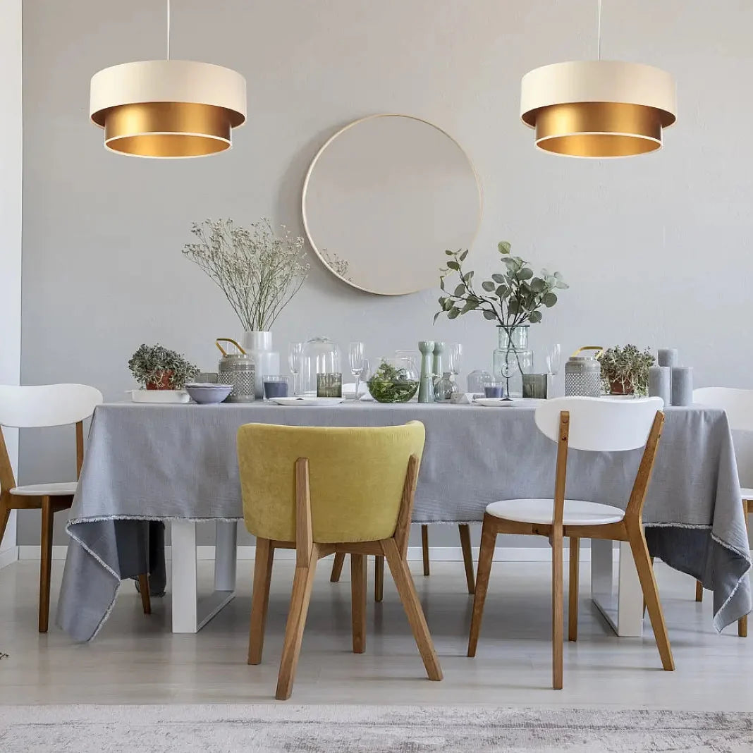 Suspension Luminaire - Duo (Creme/Doré)