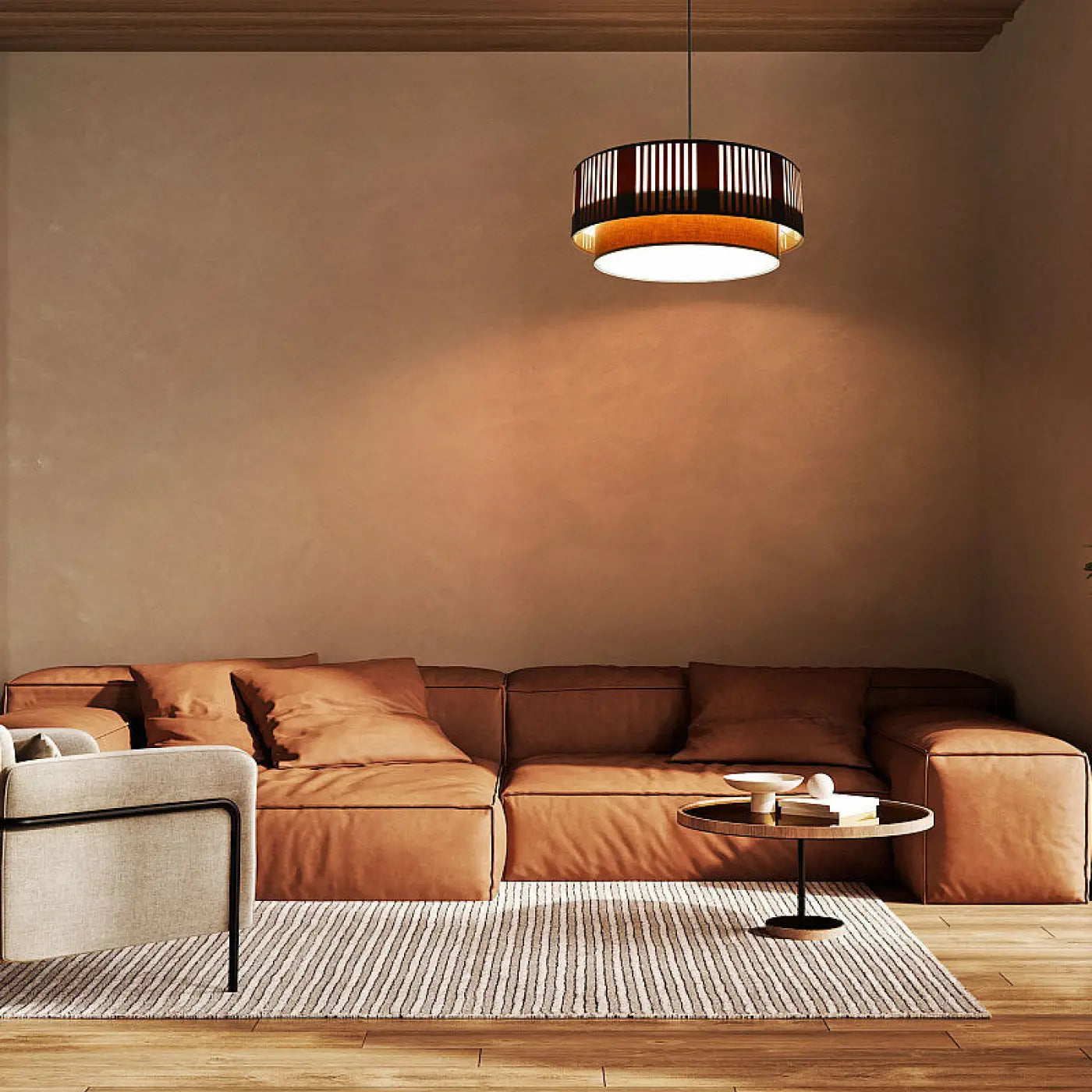Suspension Luminaire Design - Duo Lami Line (Crème/Gris)