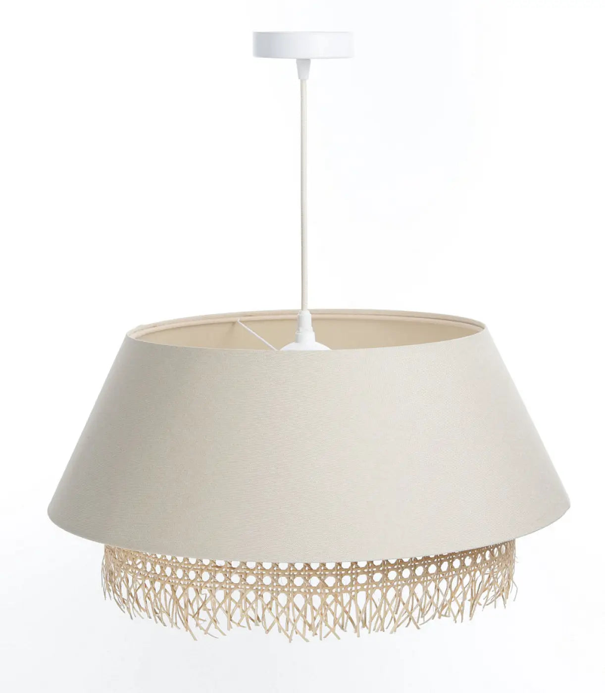 Suspension Luminaire Moderne en Rotin - Sensei Rattan (Crème)