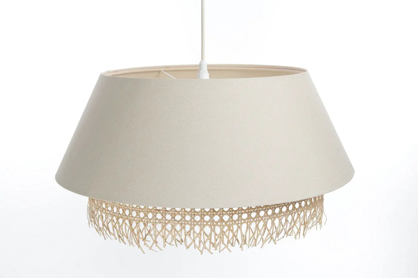 Suspension Luminaire Moderne en Rotin - Sensei Rattan (Crème)