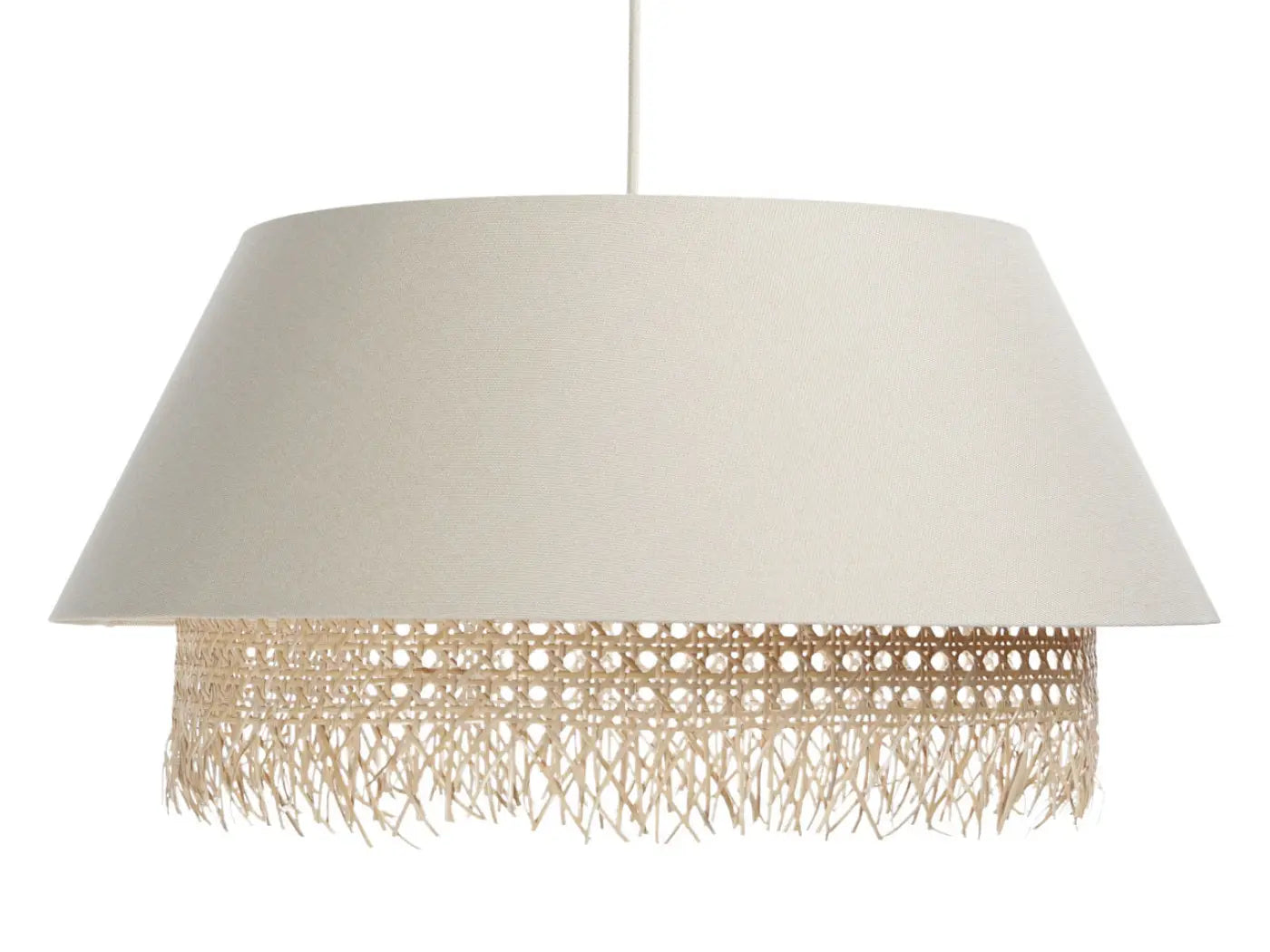 Suspension Luminaire Moderne en Rotin - Sensei Rattan (Crème)