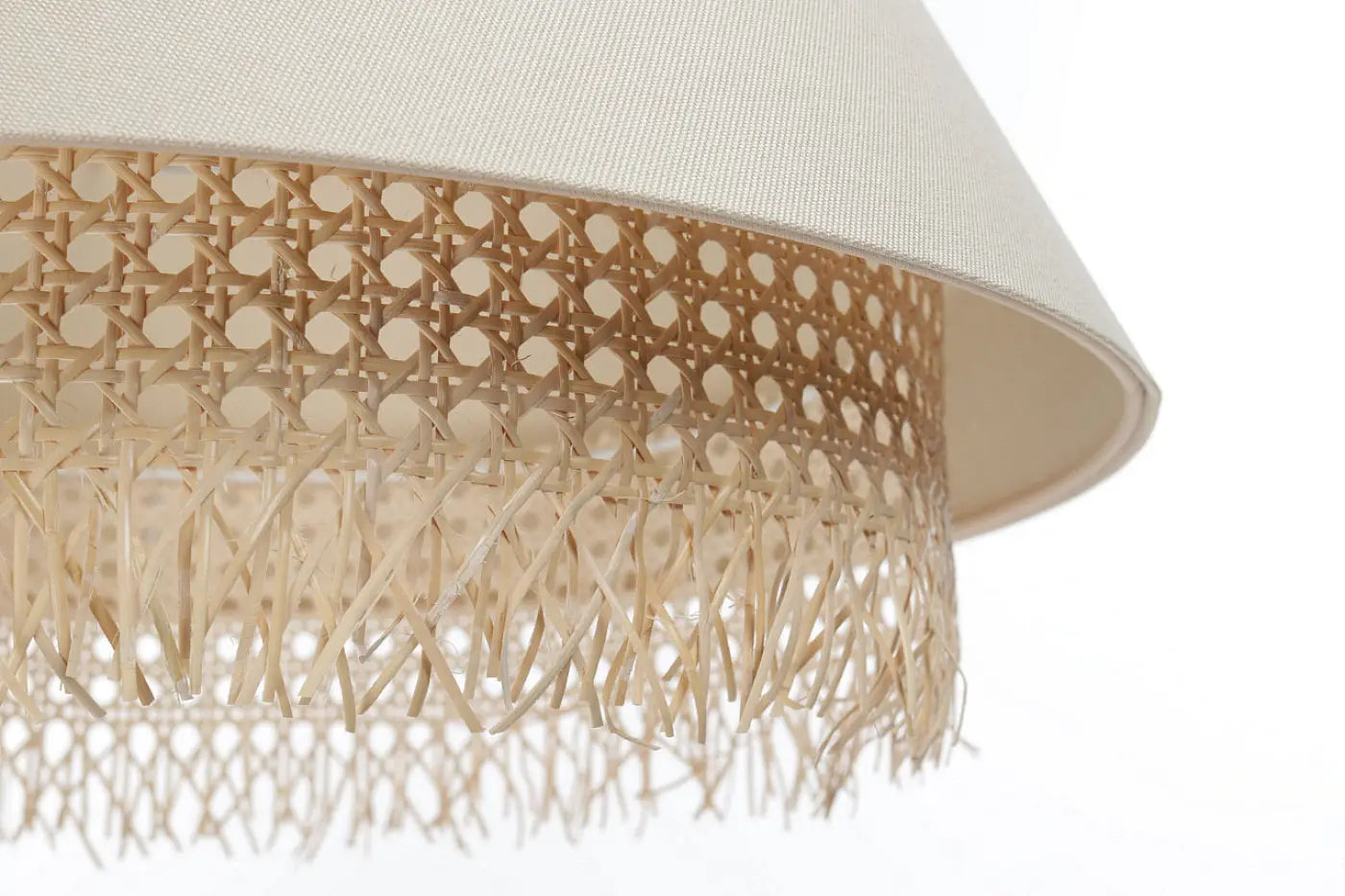 Suspension Luminaire Moderne en Rotin - Sensei Rattan (Crème)