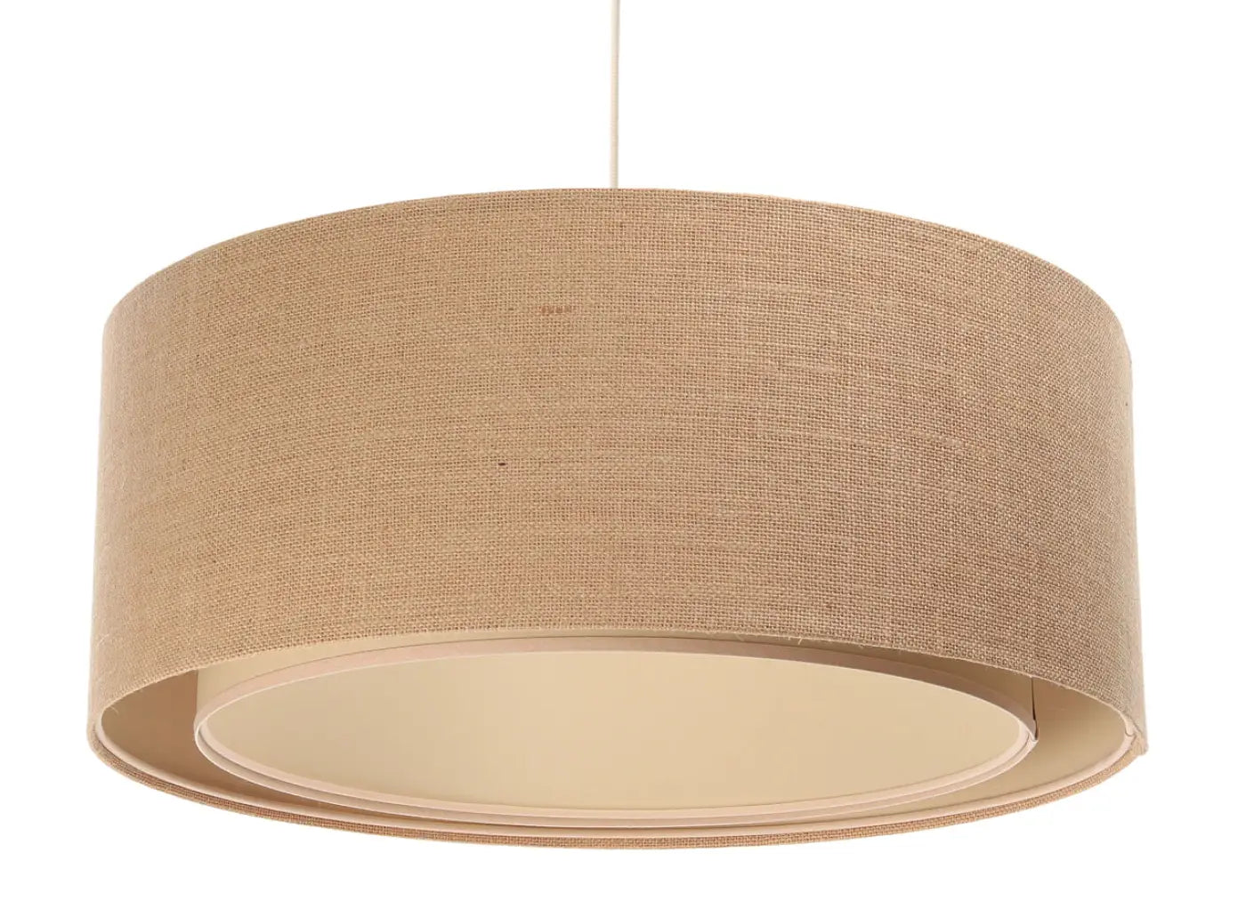 Suspension Luminaire Boheme en Tissu - Duo Boho (Beige/Ecru)