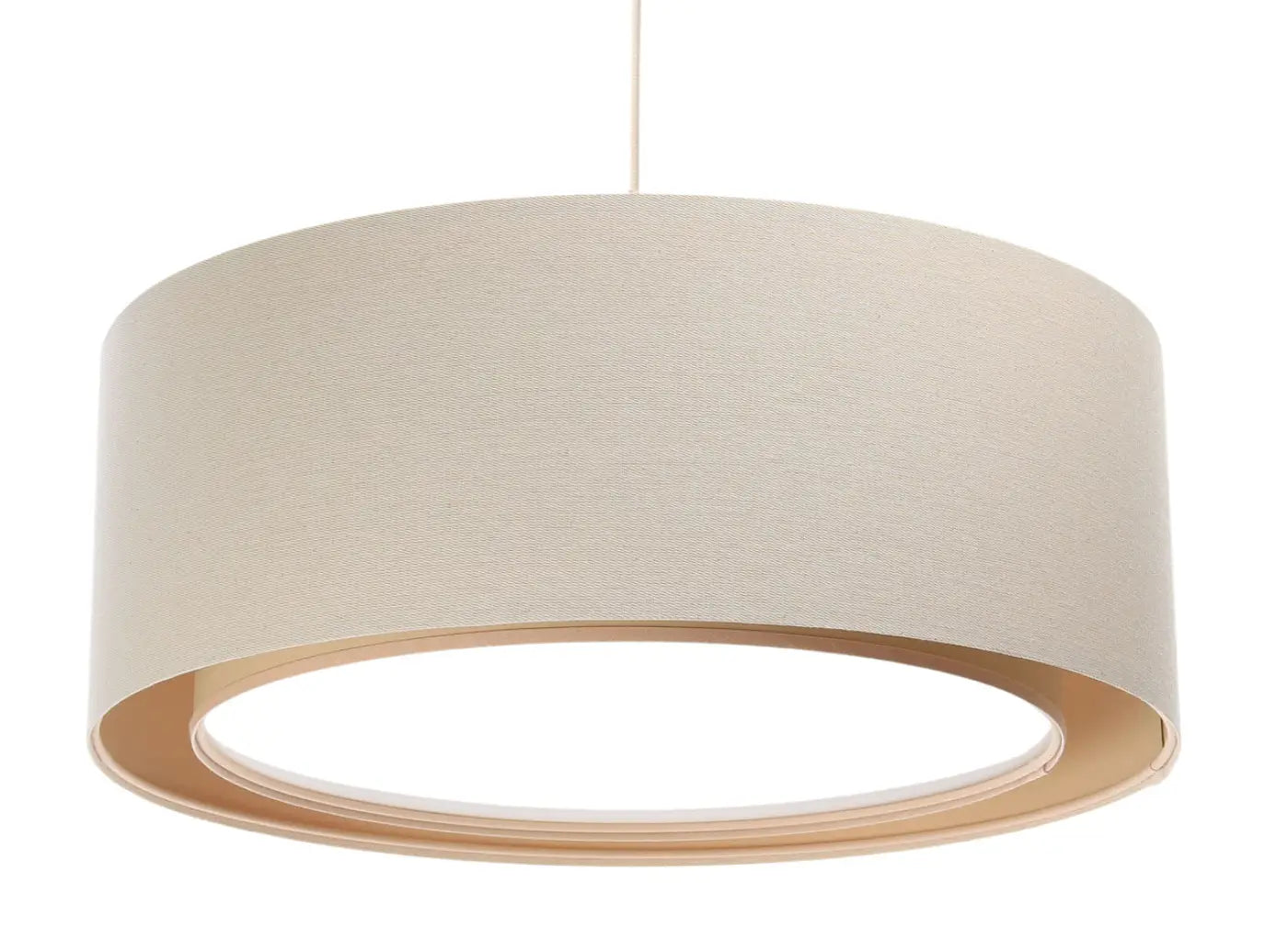 Suspension Luminaire Chic en Tissu - Duo Boho (Crème)