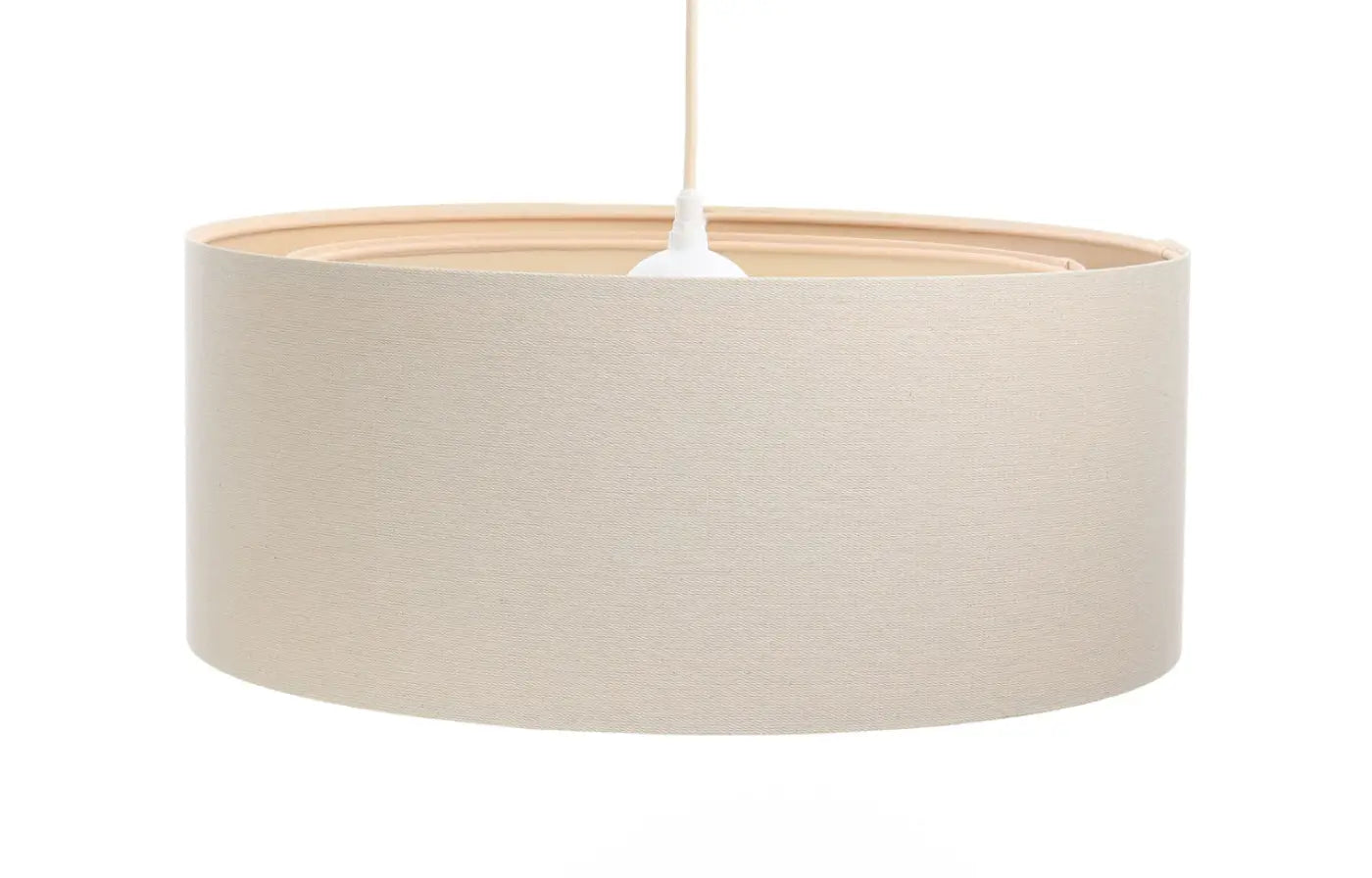Suspension Luminaire Chic en Tissu - Duo Boho (Crème)