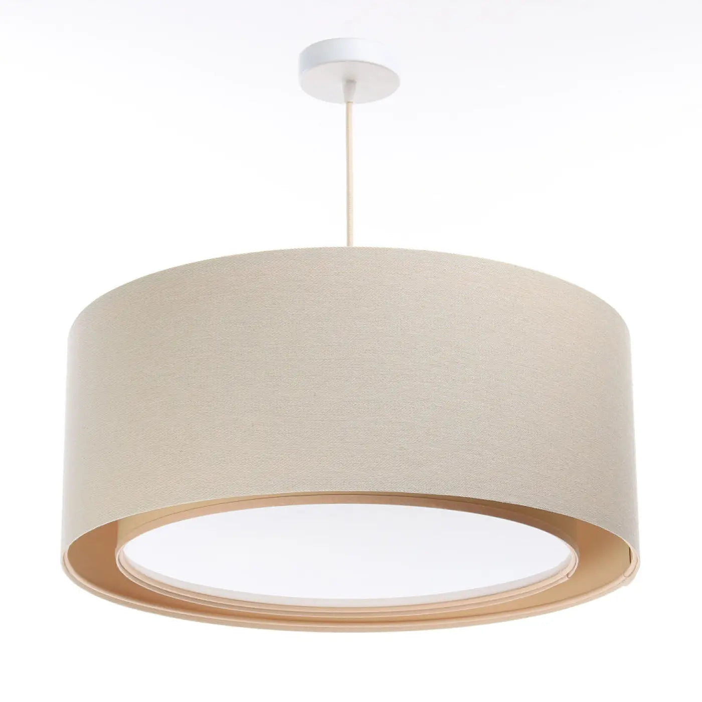 Suspension Luminaire Chic en Tissu - Duo Boho (Crème)