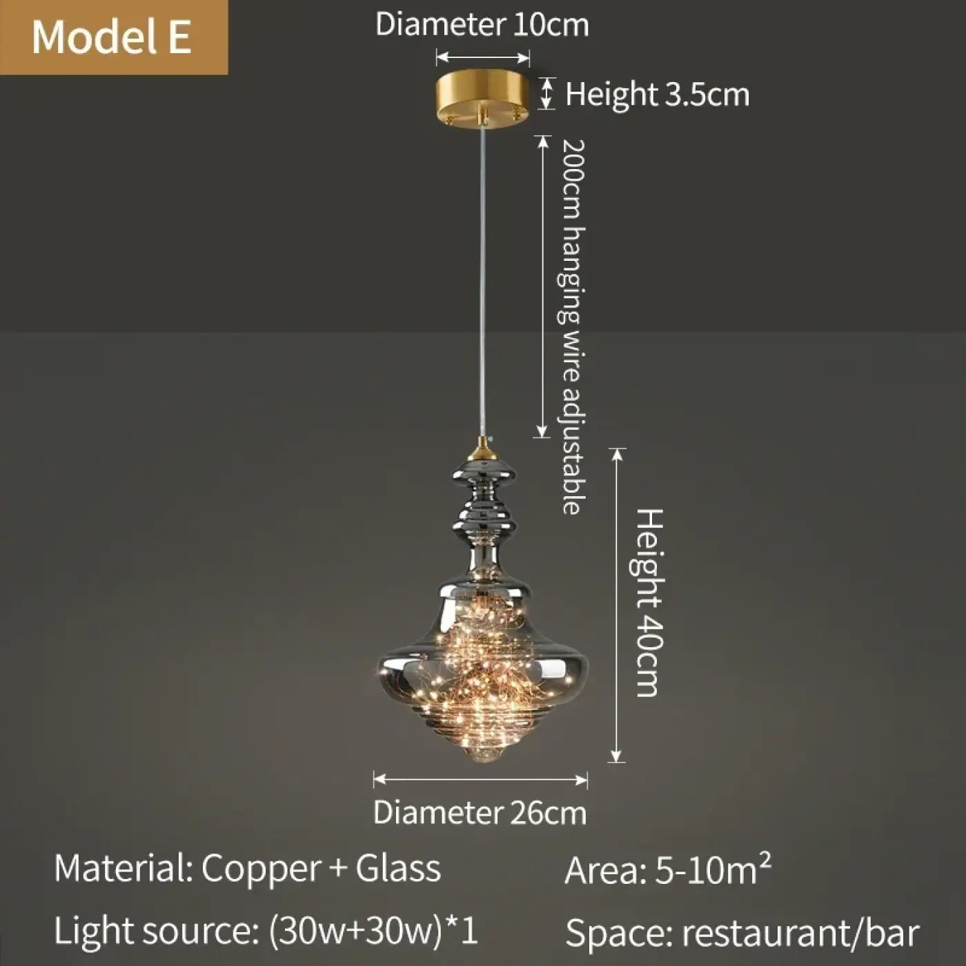 Suspension Luminaire Moderne en Verre - Duroutyge