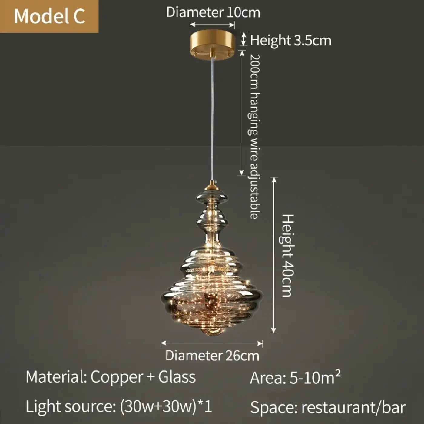 Suspension Luminaire Moderne en Verre - Duroutyge