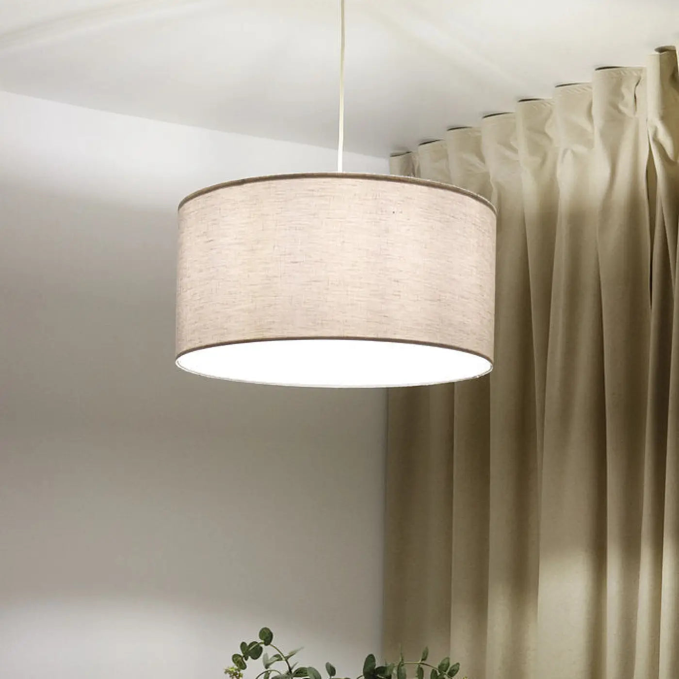 Suspension Luminaire Design - Boho Linen (Beige/Crème)