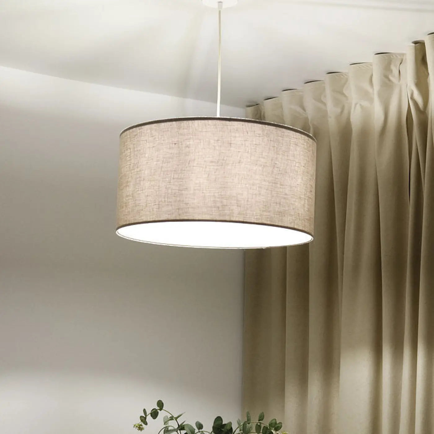 Suspension Luminaire Design - Boho Linen (Beige/Ecru)