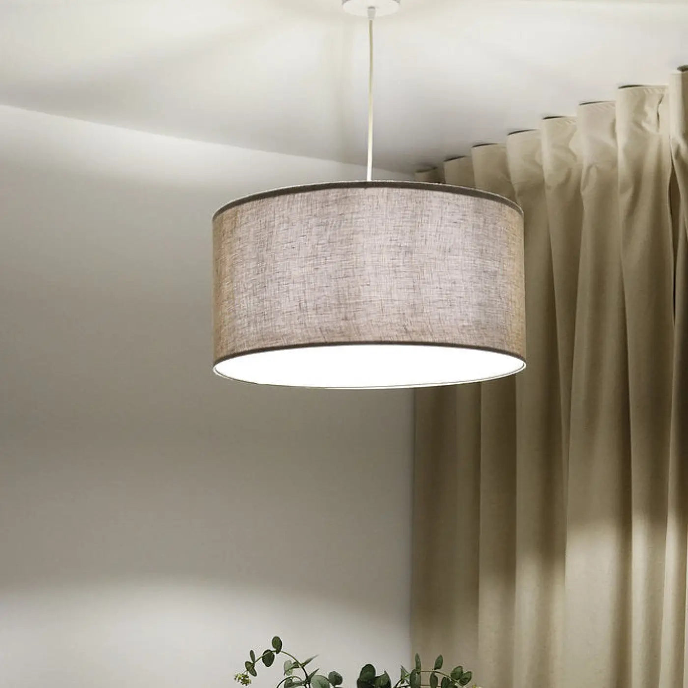 Suspension Luminaire Design - Boho Linen (Beige)