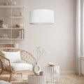 Suspension Luminaire Design - Boho Linen (Blanc Crème)