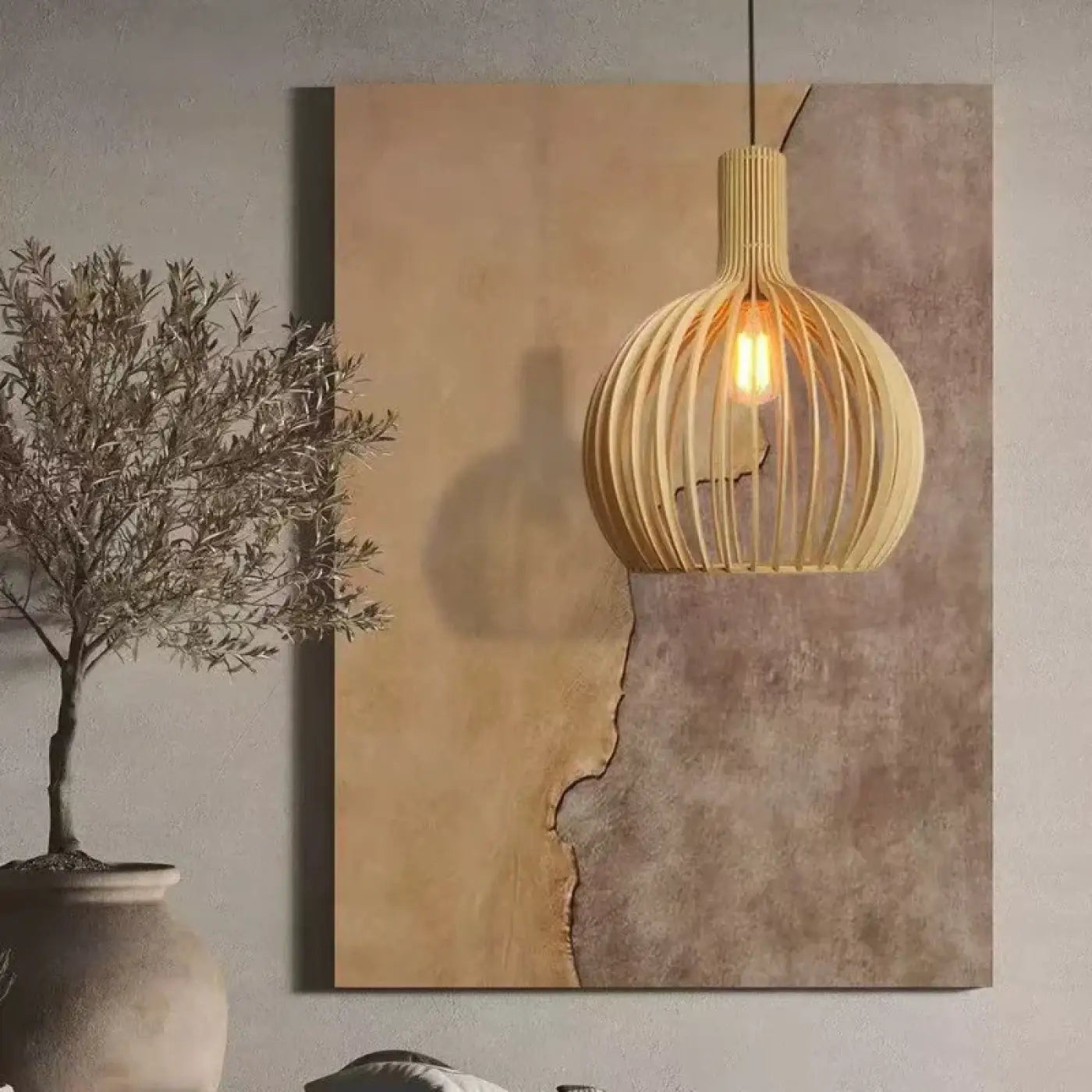 Suspension Luminaire Design en Bois - Foscah
