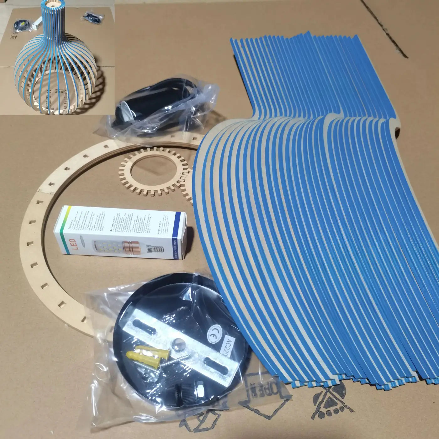 Suspension Luminaire Design en Bois - Foscah