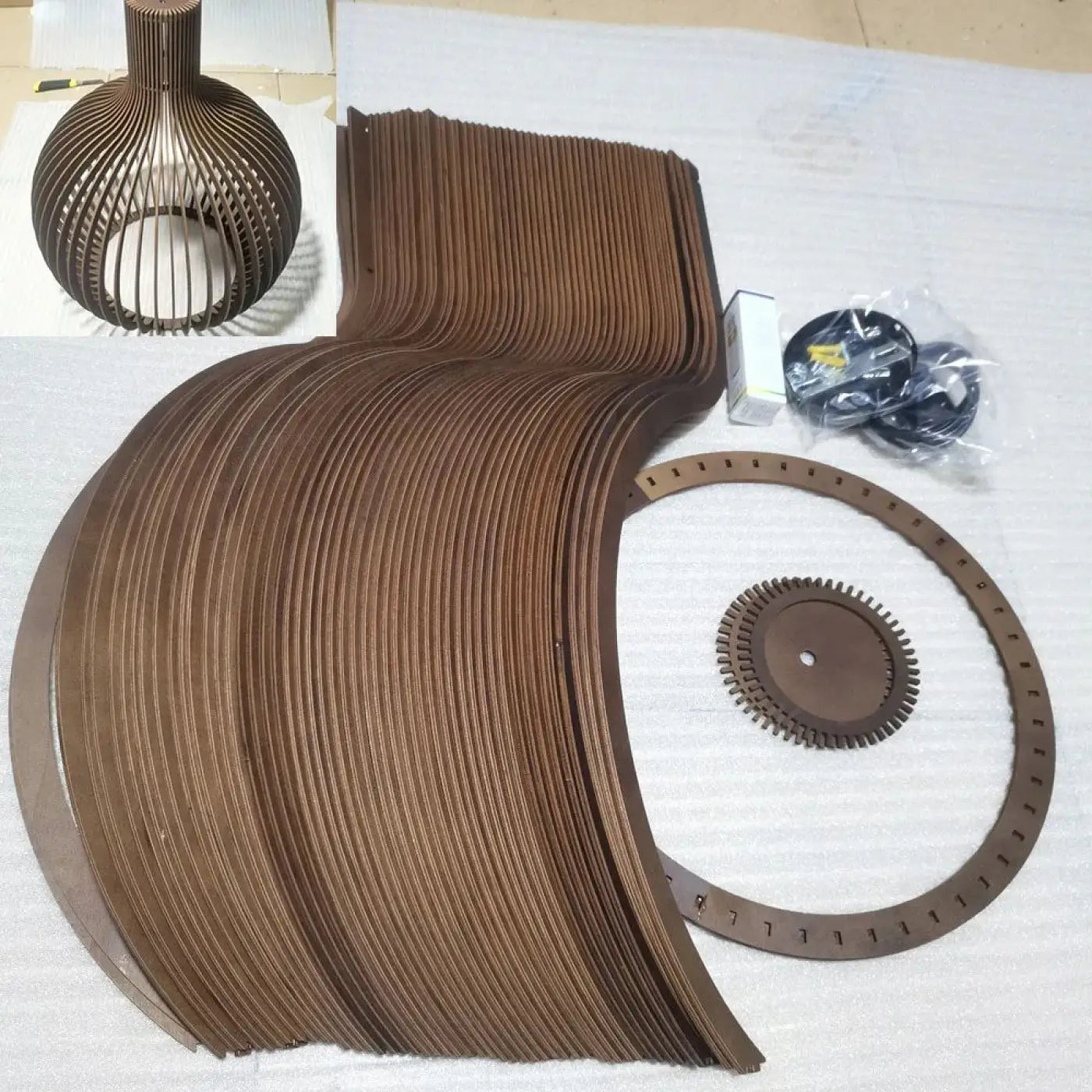 Suspension Luminaire Design en Bois - Foscah