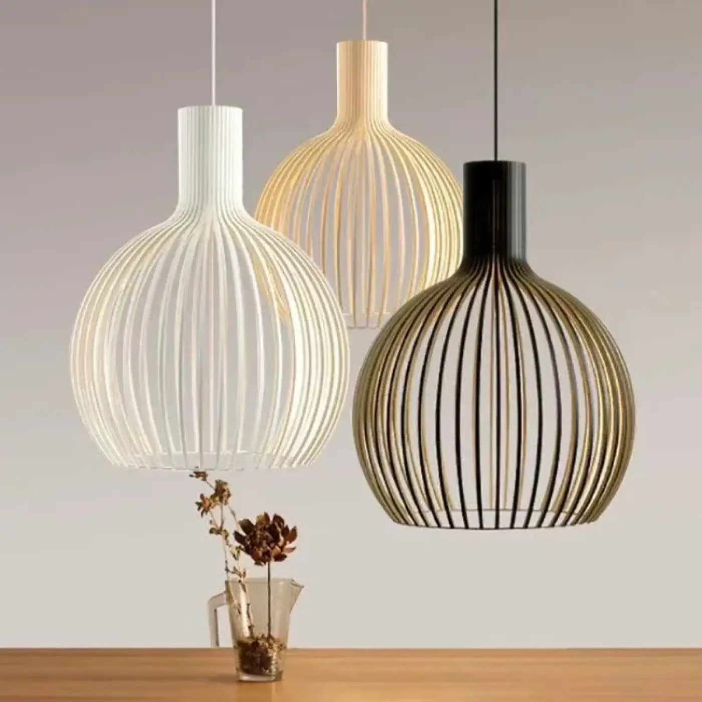 Suspension Luminaire Design en Bois - Foscah