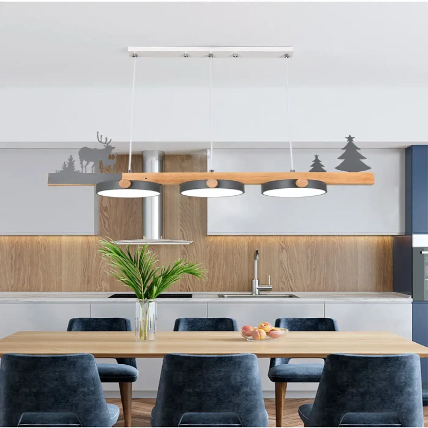 Suspension Luminaire Design en Bois - Moderi