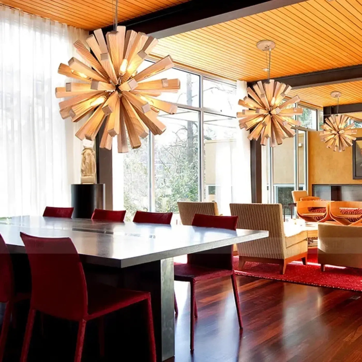 Suspension Luminaire Design en Bois - Solaris