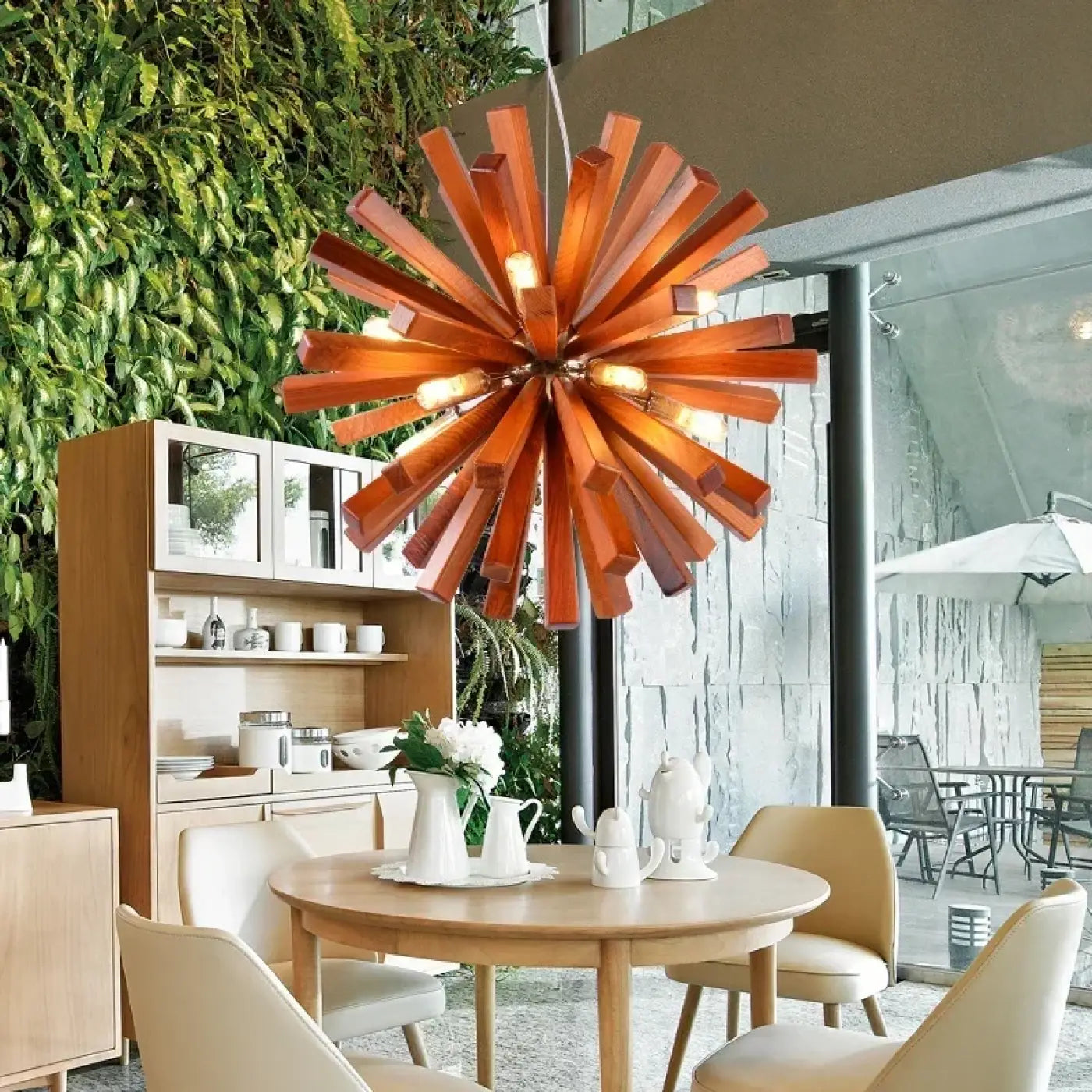Suspension Luminaire Design en Bois - Solaris