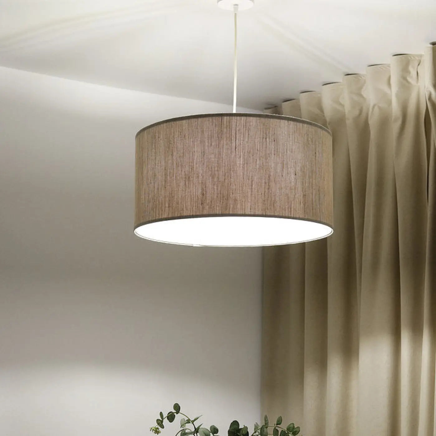 Suspension Luminaire Design - Boho Linen (Crème)